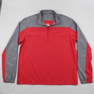Mizuno Performance 1/4 Zip Pullover Mens Size XL Red Gray Polyester Spandex